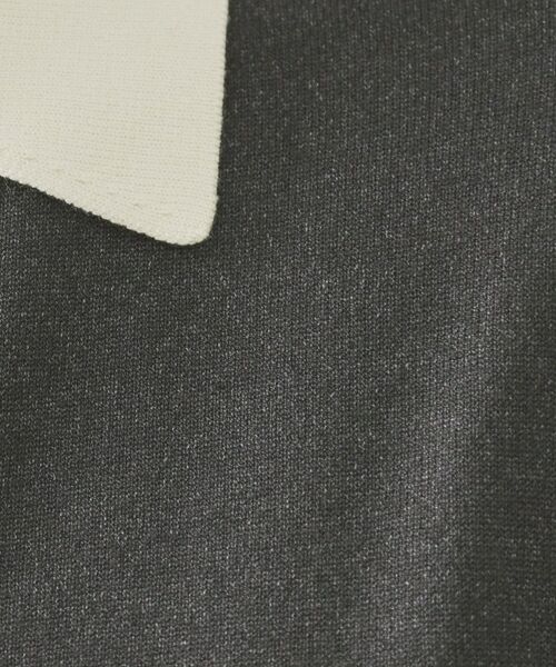 OPAQUE.CLIP / オペーク ドット クリップ ロング・マキシ丈ワンピース | 配色ポロ衿ニットワンピース【洗濯機OK】 | 詳細4