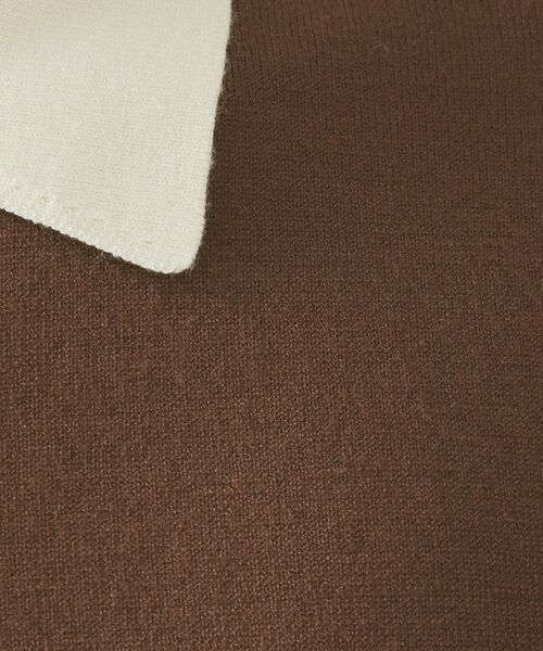 OPAQUE.CLIP / オペーク ドット クリップ ロング・マキシ丈ワンピース | 配色ポロ衿ニットワンピース【洗濯機OK】 | 詳細8