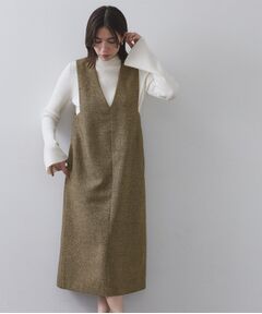 OPAQUE.CLIP / オペーク ドット クリップ ロング・マキシ丈ワンピース | ラメツイードジャンスカ【洗濯機OK】