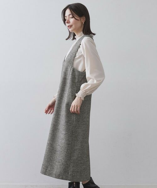 OPAQUE.CLIP / オペーク ドット クリップ ロング・マキシ丈ワンピース | ラメツイードジャンスカ【洗濯機OK】 | 詳細11