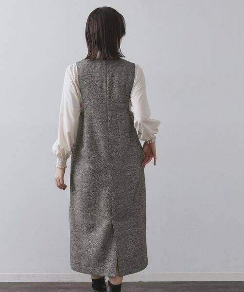 OPAQUE.CLIP / オペーク ドット クリップ ロング・マキシ丈ワンピース | ラメツイードジャンスカ【洗濯機OK】 | 詳細3