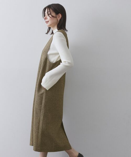 OPAQUE.CLIP / オペーク ドット クリップ ロング・マキシ丈ワンピース | ラメツイードジャンスカ【洗濯機OK】 | 詳細6