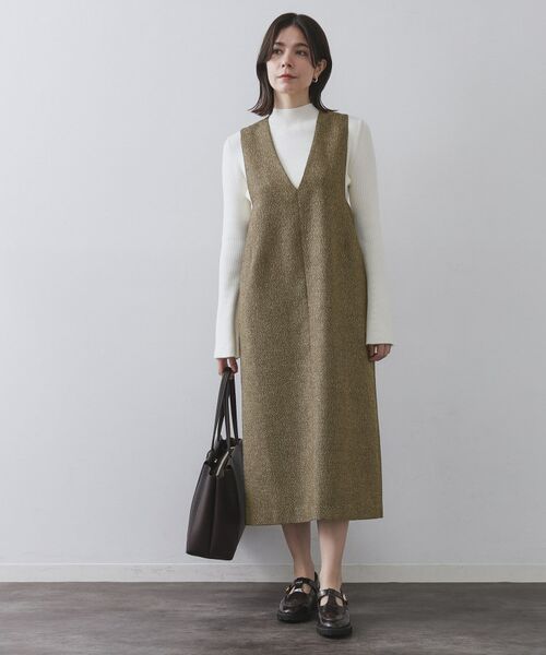 OPAQUE.CLIP / オペーク ドット クリップ ロング・マキシ丈ワンピース | ラメツイードジャンスカ【洗濯機OK】 | 詳細7