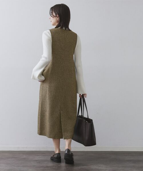 OPAQUE.CLIP / オペーク ドット クリップ ロング・マキシ丈ワンピース | ラメツイードジャンスカ【洗濯機OK】 | 詳細8