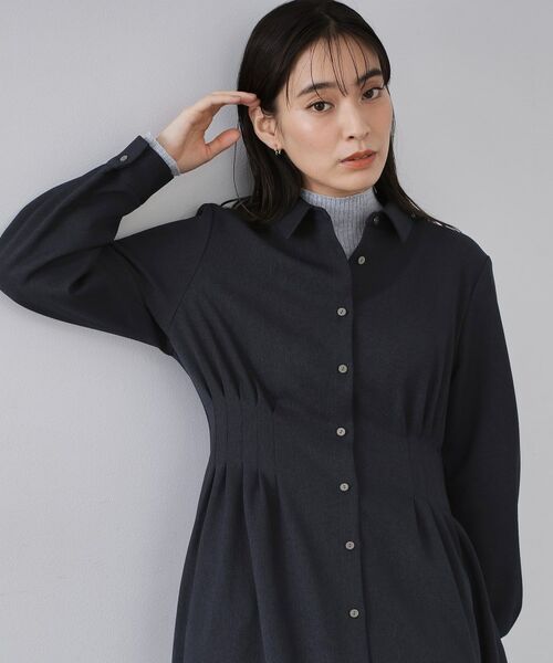 OPAQUE.CLIP / オペーク ドット クリップ ロング・マキシ丈ワンピース | ウエストタックフィット&フレアワンピース【洗濯機OK】 | 詳細1