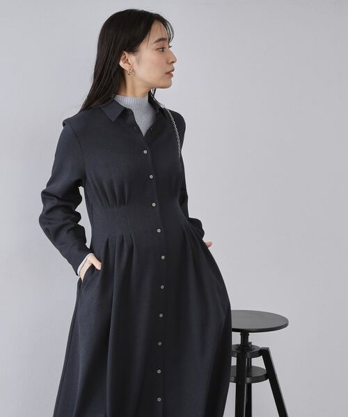 OPAQUE.CLIP / オペーク ドット クリップ ロング・マキシ丈ワンピース | ウエストタックフィット&フレアワンピース【洗濯機OK】 | 詳細2