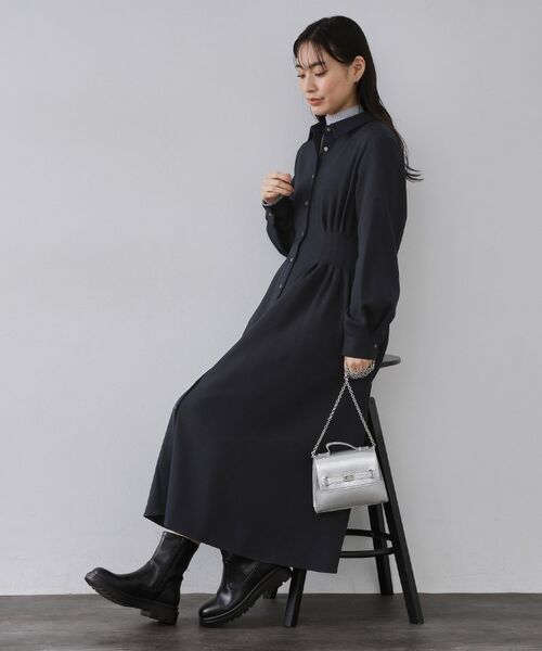 OPAQUE.CLIP / オペーク ドット クリップ ロング・マキシ丈ワンピース | ウエストタックフィット&フレアワンピース【洗濯機OK】 | 詳細3