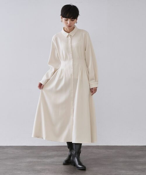 OPAQUE.CLIP / オペーク ドット クリップ ロング・マキシ丈ワンピース | ウエストタックフィット&フレアワンピース【洗濯機OK】 | 詳細9