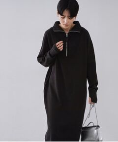 OPAQUE.CLIP / オペーク ドット クリップ ロング・マキシ丈ワンピース | ハーフジップニットワンピース【洗濯機OK】