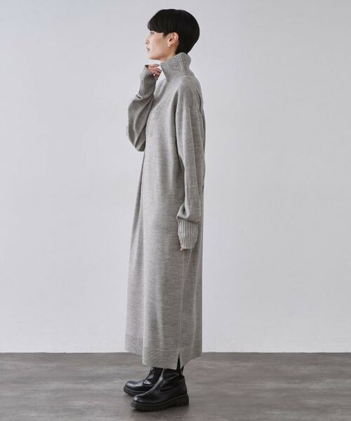OPAQUE.CLIP / オペーク ドット クリップ ロング・マキシ丈ワンピース | ハーフジップニットワンピース【洗濯機OK】 | 詳細10