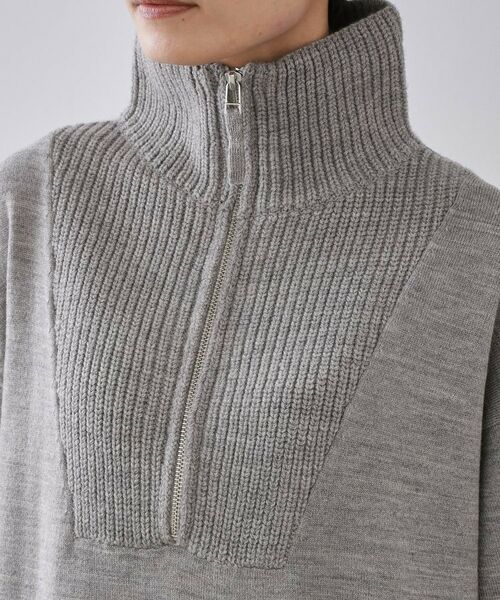 OPAQUE.CLIP / オペーク ドット クリップ ロング・マキシ丈ワンピース | ハーフジップニットワンピース【洗濯機OK】 | 詳細12