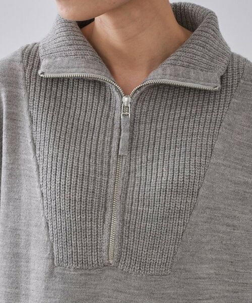 OPAQUE.CLIP / オペーク ドット クリップ ロング・マキシ丈ワンピース | ハーフジップニットワンピース【洗濯機OK】 | 詳細13