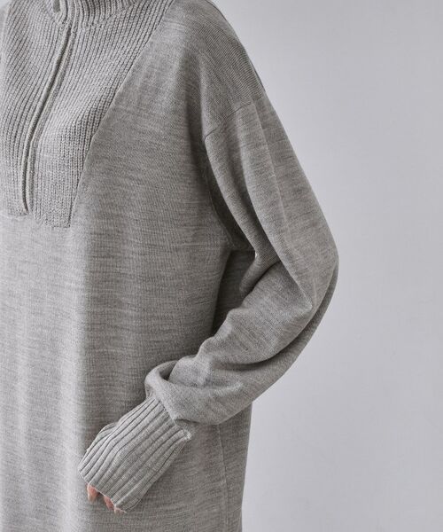 OPAQUE.CLIP / オペーク ドット クリップ ロング・マキシ丈ワンピース | ハーフジップニットワンピース【洗濯機OK】 | 詳細14