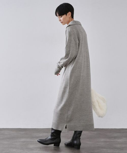 OPAQUE.CLIP / オペーク ドット クリップ ロング・マキシ丈ワンピース | ハーフジップニットワンピース【洗濯機OK】 | 詳細7