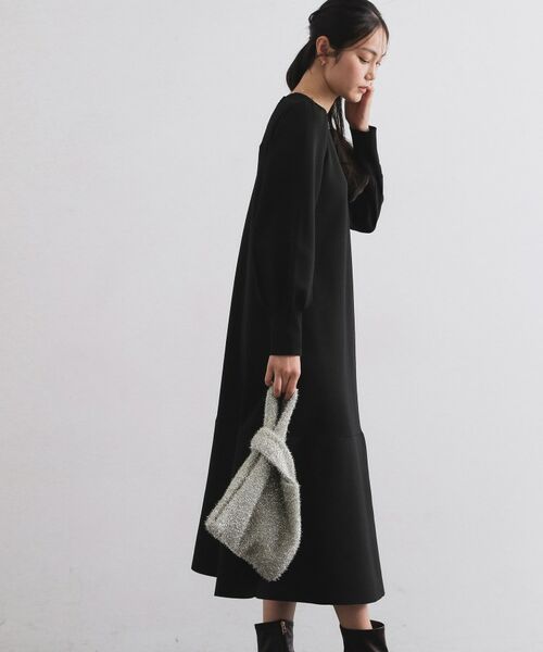 OPAQUE.CLIP / オペーク ドット クリップ ロング・マキシ丈ワンピース | 裾フレアニットワンピース【洗濯機OK/抗ピル】 | 詳細1