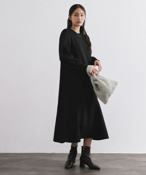 OPAQUE.CLIP / オペーク ドット クリップ ロング・マキシ丈ワンピース | 裾フレアニットワンピース【洗濯機OK/抗ピル】 | 詳細3