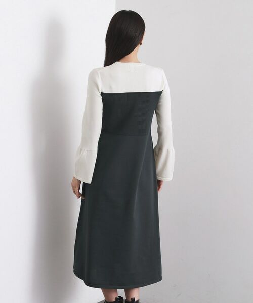 OPAQUE.CLIP / オペーク ドット クリップ ロング・マキシ丈ワンピース | 配色ビスチェニットワンピース【洗濯機OK】 | 詳細11