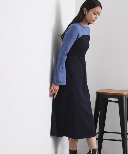 OPAQUE.CLIP / オペーク ドット クリップ ロング・マキシ丈ワンピース | 配色ビスチェニットワンピース【洗濯機OK】 | 詳細5