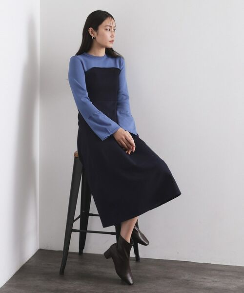 OPAQUE. CLIP/オペーク ドット クリップ 配色ビスチェニットワンピース【洗濯機OK】 ネイビー(594) 38(M) OPAQUE. CLIP/オペーク ドット クリップ 配色ビスチェニットワンピース【洗濯機OK】 ネイビー(594) 38(M)