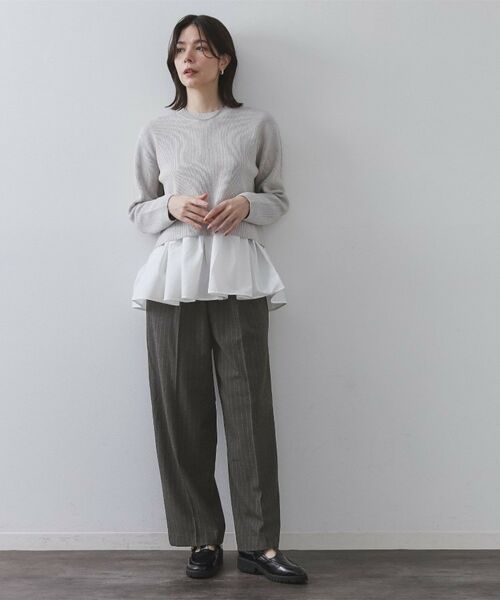 OPAQUE.CLIP / オペーク ドット クリップ パンツ | ピンストライプイージーワイドパンツ【吸湿発熱/ストレッチ/洗濯機OK】 | 詳細2