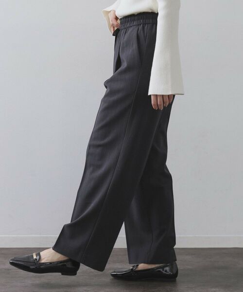 OPAQUE.CLIP / オペーク ドット クリップ パンツ | ピンストライプイージーワイドパンツ【吸湿発熱/ストレッチ/洗濯機OK】 | 詳細5