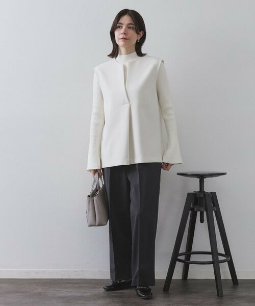 OPAQUE.CLIP / オペーク ドット クリップ パンツ | ピンストライプイージーワイドパンツ【吸湿発熱/ストレッチ/洗濯機OK】 | 詳細6