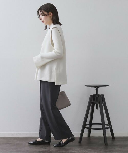 OPAQUE.CLIP / オペーク ドット クリップ パンツ | ピンストライプイージーワイドパンツ【吸湿発熱/ストレッチ/洗濯機OK】 | 詳細7