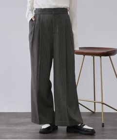 OPAQUE.CLIP / オペーク ドット クリップ パンツ | ラメストライプワイドパンツ【洗濯機OK】