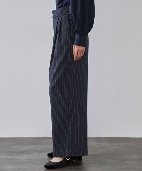 OPAQUE.CLIP / オペーク ドット クリップ パンツ | ラメストライプワイドパンツ【洗濯機OK】 | 詳細10