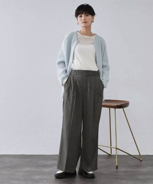 OPAQUE.CLIP / オペーク ドット クリップ パンツ | ラメストライプワイドパンツ【洗濯機OK】 | 詳細2