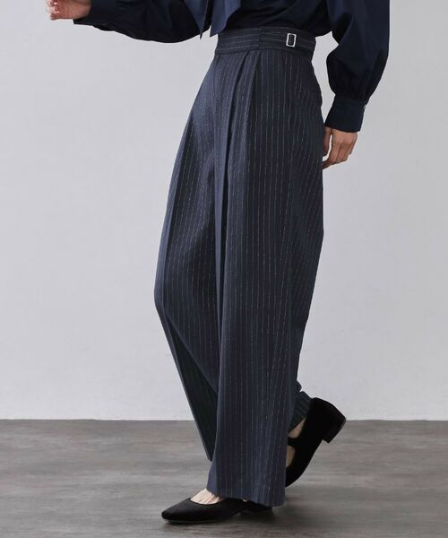 OPAQUE.CLIP / オペーク ドット クリップ パンツ | ラメストライプワイドパンツ【洗濯機OK】 | 詳細5