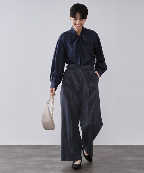 OPAQUE.CLIP / オペーク ドット クリップ パンツ | ラメストライプワイドパンツ【洗濯機OK】 | 詳細6