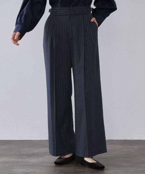 OPAQUE.CLIP / オペーク ドット クリップ パンツ | ラメストライプワイドパンツ【洗濯機OK】 | 詳細9