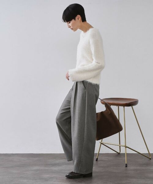 OPAQUE.CLIP / オペーク ドット クリップ パンツ | メランジ カーヴィーパンツ【洗濯機OK】 | 詳細2