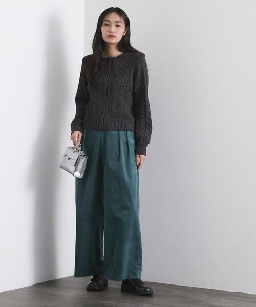 OPAQUE.CLIP / オペーク ドット クリップ パンツ | 別珍タックワイドパンツ【洗える】 | 詳細6