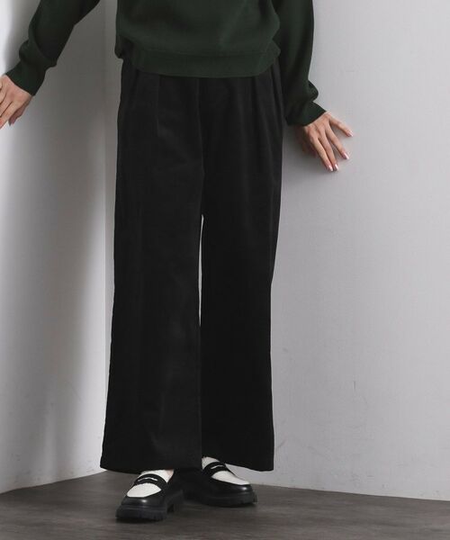 OPAQUE.CLIP / オペーク ドット クリップ パンツ | 別珍タックワイドパンツ【洗える】(ブラック(019))