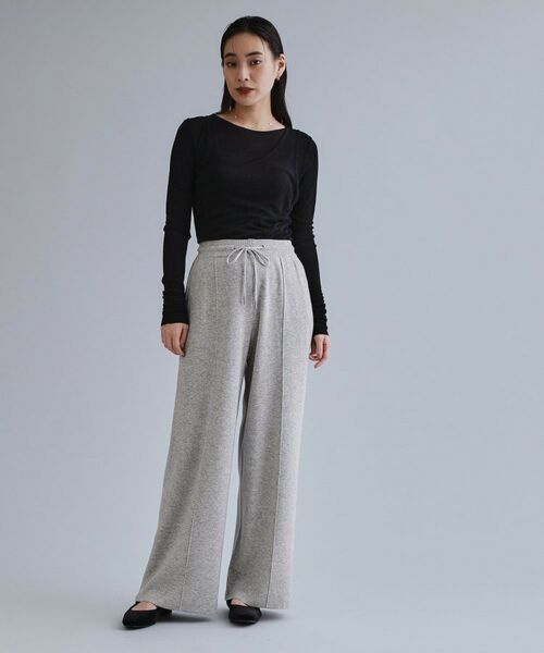 OPAQUE.CLIP / オペーク ドット クリップ パンツ | 【es】ニットワイドパンツ【洗濯機OK】 | 詳細2