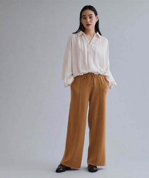 OPAQUE.CLIP / オペーク ドット クリップ パンツ | 【es】ニットワイドパンツ【洗濯機OK】 | 詳細6