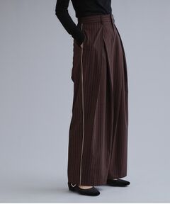 OPAQUE.CLIP / オペーク ドット クリップ パンツ | 【es】ピンストライプ 変形ワイドパンツ【洗濯機OK】