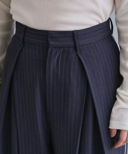OPAQUE.CLIP / オペーク ドット クリップ パンツ | 【es】ピンストライプ 変形ワイドパンツ【洗濯機OK】 | 詳細12