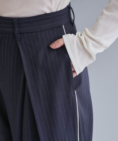 OPAQUE.CLIP / オペーク ドット クリップ パンツ | 【es】ピンストライプ 変形ワイドパンツ【洗濯機OK】 | 詳細13