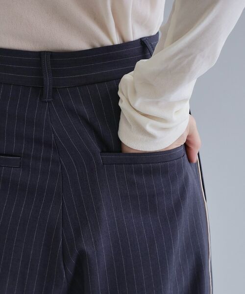 OPAQUE.CLIP / オペーク ドット クリップ パンツ | 【es】ピンストライプ 変形ワイドパンツ【洗濯機OK】 | 詳細14