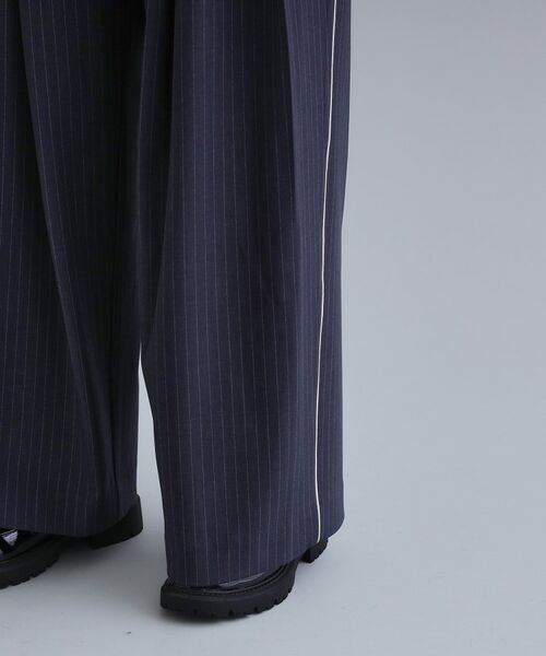 OPAQUE.CLIP / オペーク ドット クリップ パンツ | 【es】ピンストライプ 変形ワイドパンツ【洗濯機OK】 | 詳細15