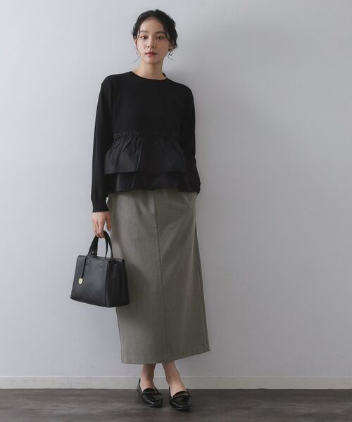 OPAQUE.CLIP / オペーク ドット クリップ ロング・マキシ丈スカート | 裏起毛イージーナロースカート／ネオサーモ【蓄熱素材／洗濯機洗い可 | 詳細2