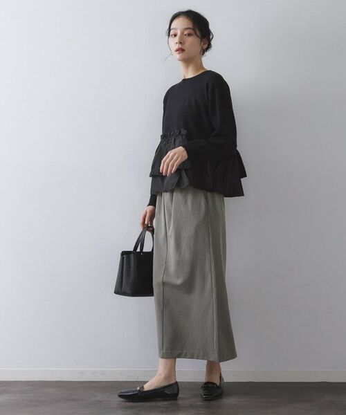 OPAQUE.CLIP / オペーク ドット クリップ ロング・マキシ丈スカート | 裏起毛イージーナロースカート／ネオサーモ【蓄熱素材／洗濯機洗い可 | 詳細3