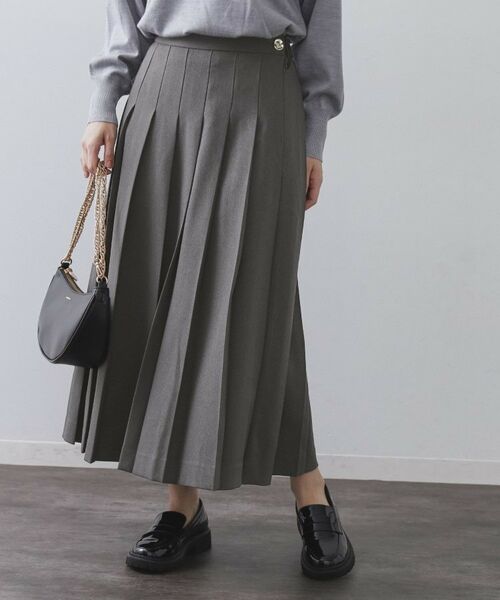 OPAQUE. CLIP/オペーク ドット クリップ ワイドプリーツスカート【洗濯機OK】 グレー(012) 40(L) OPAQUE. CLIP/オペーク ドット クリップ ワイドプリーツスカート【洗濯機OK】 グレー(012) 40(L)