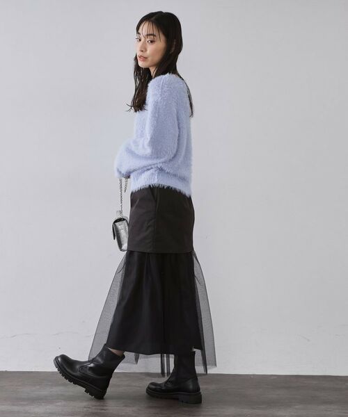 OPAQUE.CLIP / オペーク ドット クリップ ロング・マキシ丈スカート | チュールドッキングデザインスカート【洗濯機OK】 | 詳細2