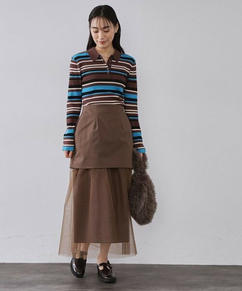 OPAQUE.CLIP / オペーク ドット クリップ ロング・マキシ丈スカート | チュールドッキングデザインスカート【洗濯機OK】 | 詳細6