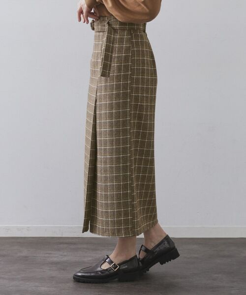 OPAQUE.CLIP / オペーク ドット クリップ ロング・マキシ丈スカート | チェックツイード ラップ風ナロースカート【洗濯機OK】 | 詳細13