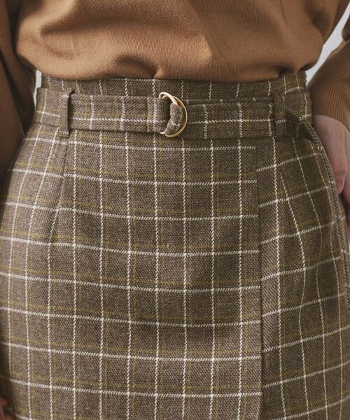 OPAQUE.CLIP / オペーク ドット クリップ ロング・マキシ丈スカート | チェックツイード ラップ風ナロースカート【洗濯機OK】 | 詳細15